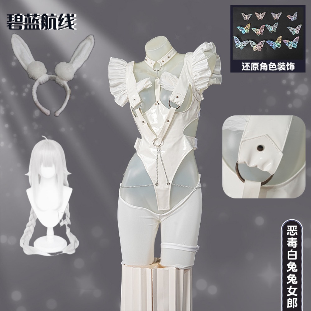 Cosplay Anime Bunny Girl - Azur Lane Le Malin Leniwy Biały