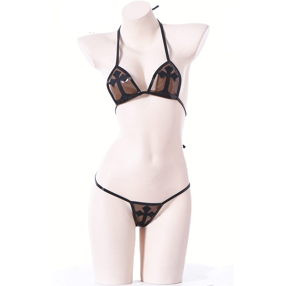 Anime Cosplay Nun - AniLV Zestaw Bielizny Bikini Przezroczysty Krzyżowy