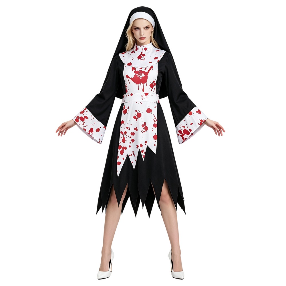 Anime Cosplay Nun - Kostium Demonijnej Strasznej Zakonnicy na Wielkanoc,
