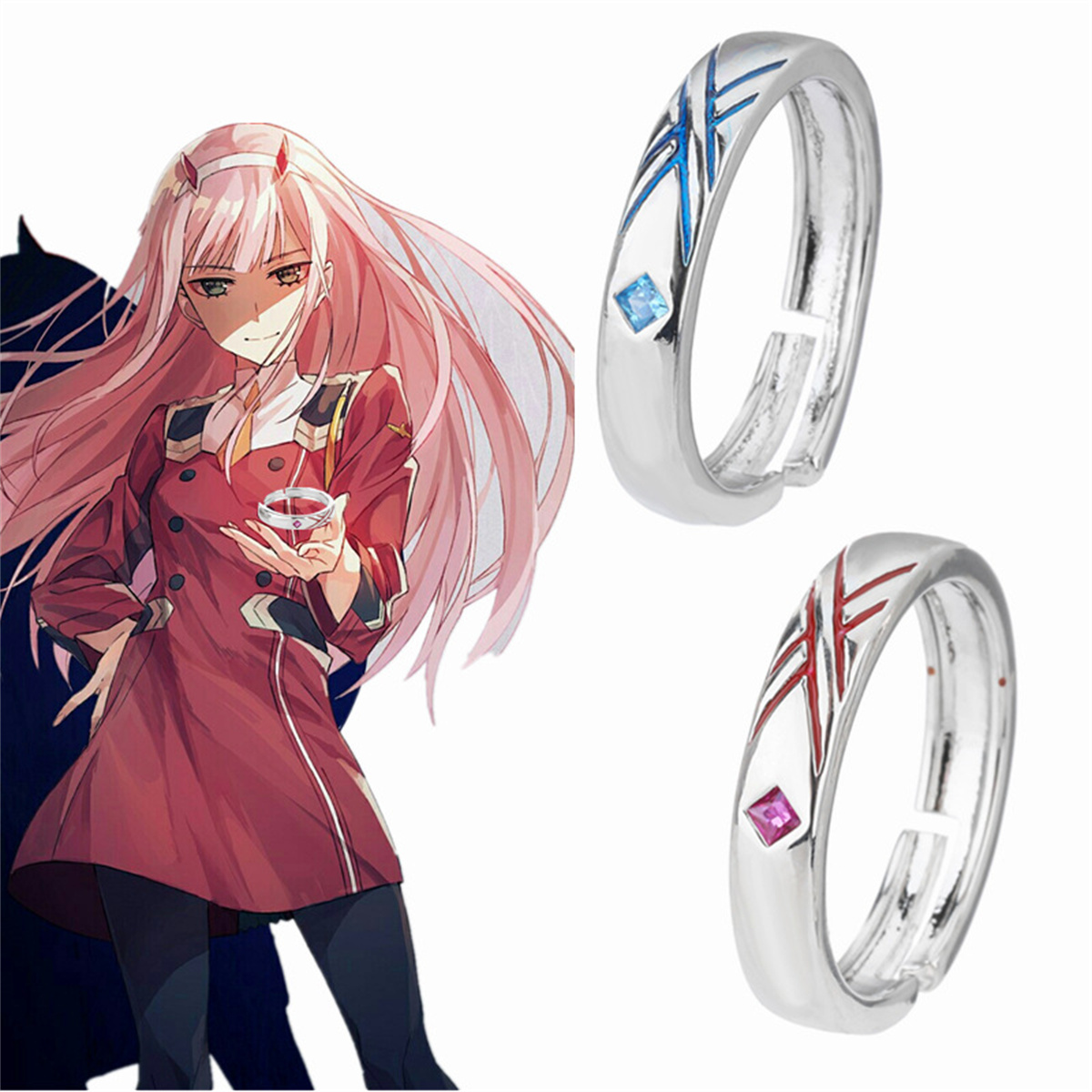 Anime Cosplay Zero Two - Pierścionek Anime Darling In The Franxx