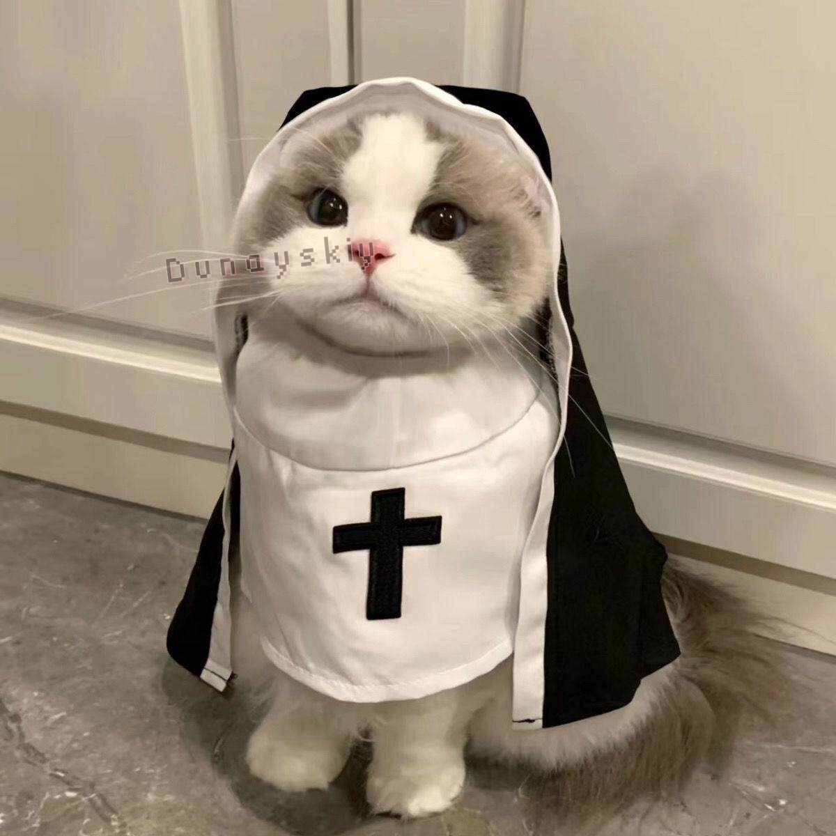 Anime Cosplay Nun - Świąteczny Kostium dla Psa Kota Przebranie
