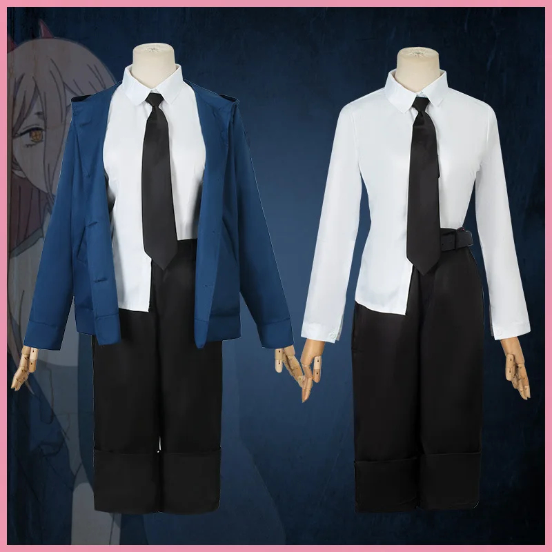 Anime Cosplay Chainsaw Man - Kostium Chainsaw Man Cosplay, niebieska kurtka,