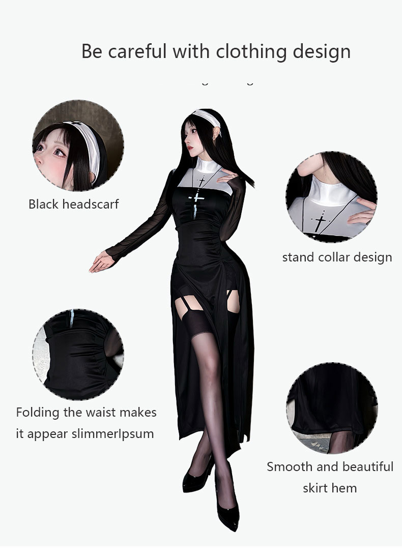 Kostium zakonnicy na Halloween – Anime Cosplay Nun recenzja i cena
